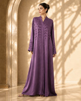 Ayesh Dubai Style Handwork Abaya – Lilac | Premium Korean Zoom Fabric