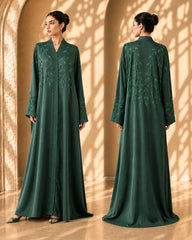 Ayesh Dubai Style Handwork Abaya – Emerald Green