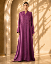 Ayesh Dubai Style Handwork Abaya – Plum Purple