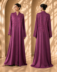 Ayesh Dubai Style Handwork Abaya – Plum Purple