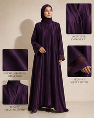Layan Korean Nida Abaya – Deep Plum
