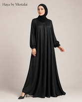 Aseel Abaya – Korean Nidah Full Flare Black Abaya