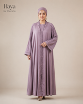 Mahra Luxury Embroidered Abaya Lilac