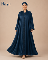 Mahra Luxury Embroidered Abaya Zinc