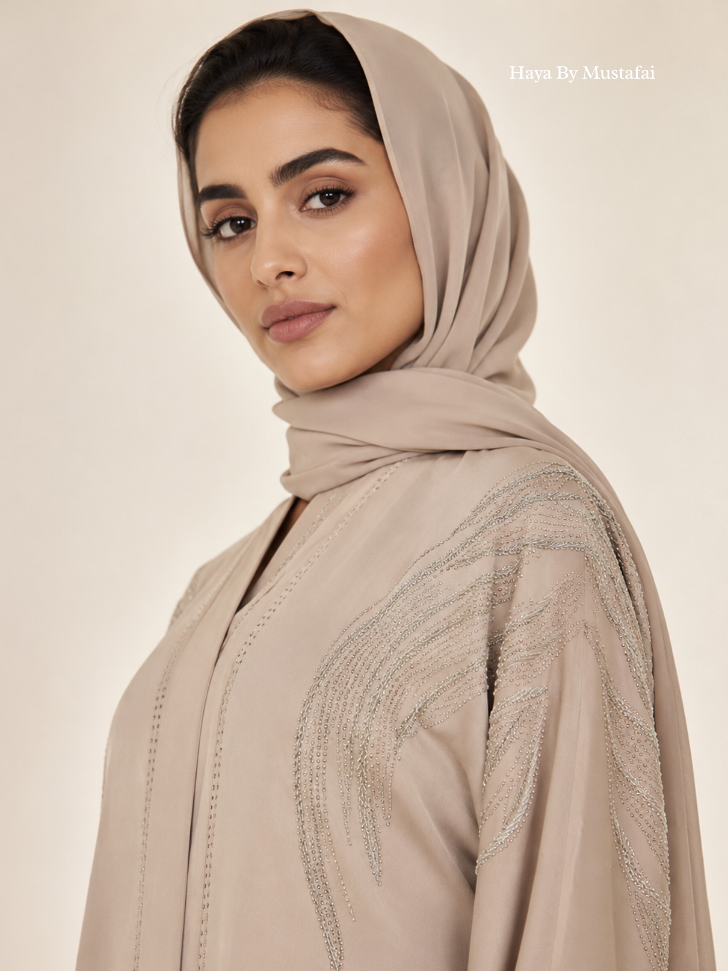 The Celeste Abaya — Warm Ivory