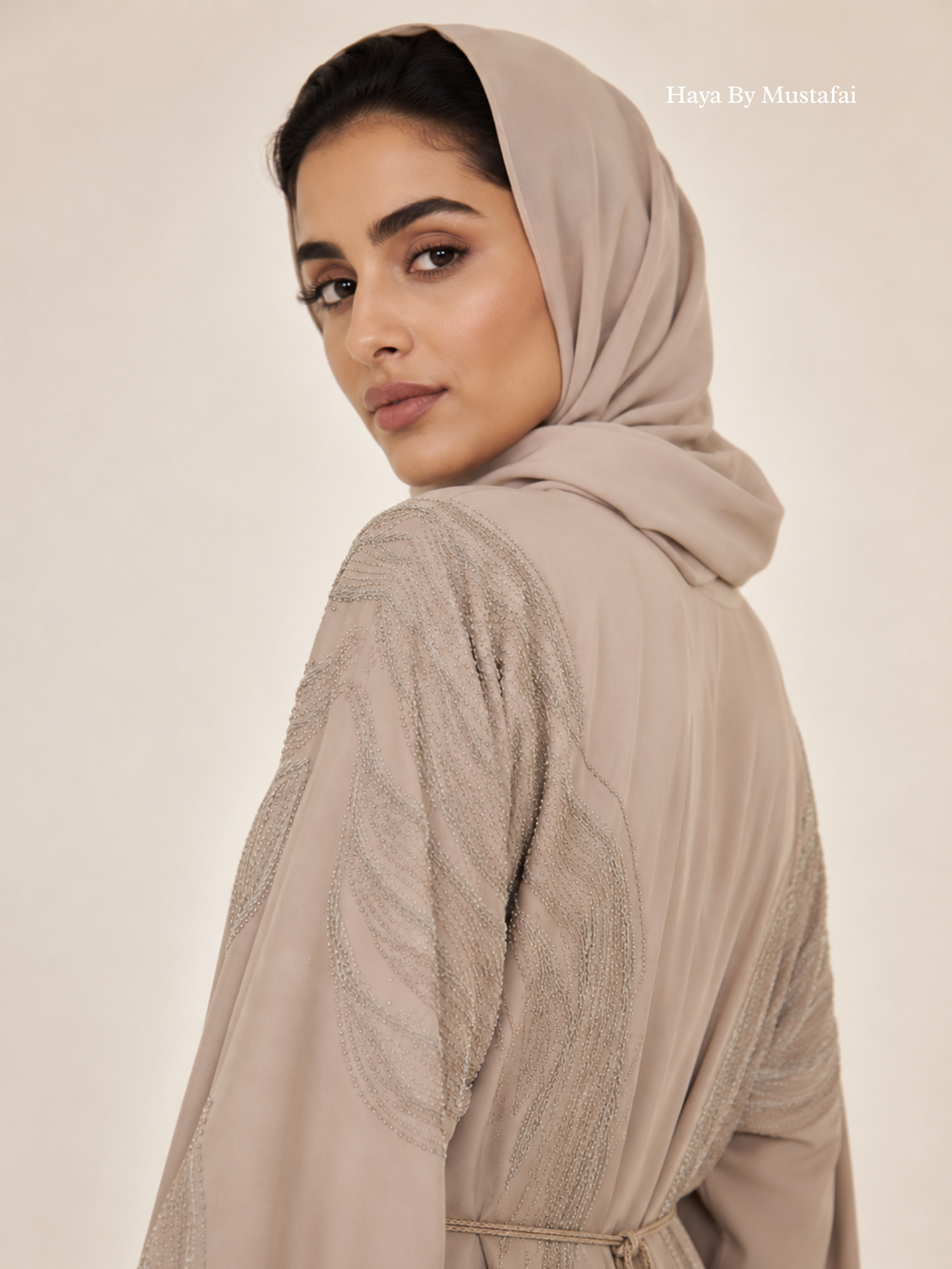 The Celeste Abaya — Warm Ivory