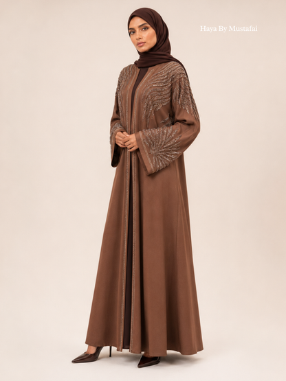 The Celeste Abaya — Chestnut Brown