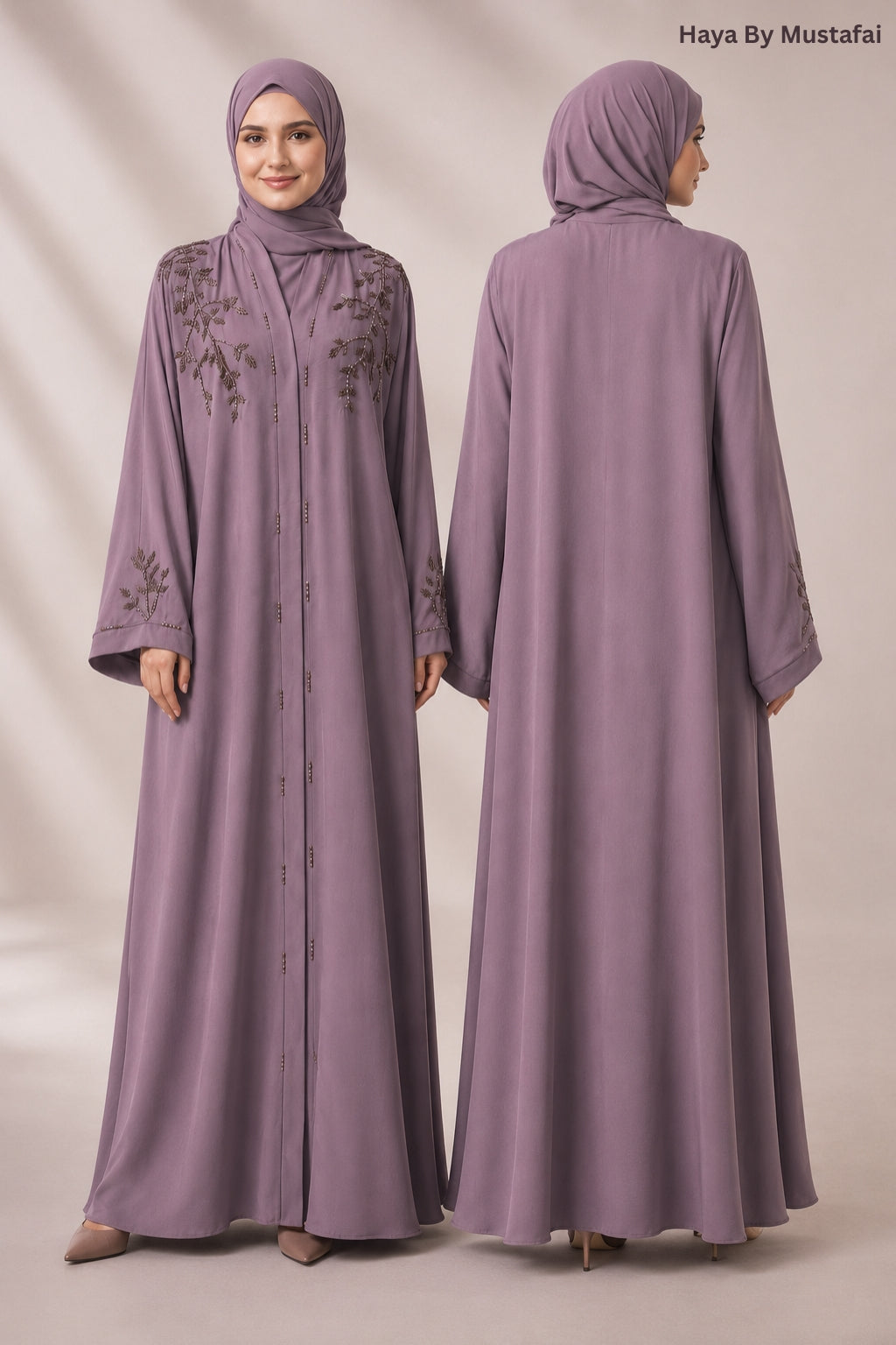 Elif Lavender Asma Abaya – Premium Korean Zoom Fabric