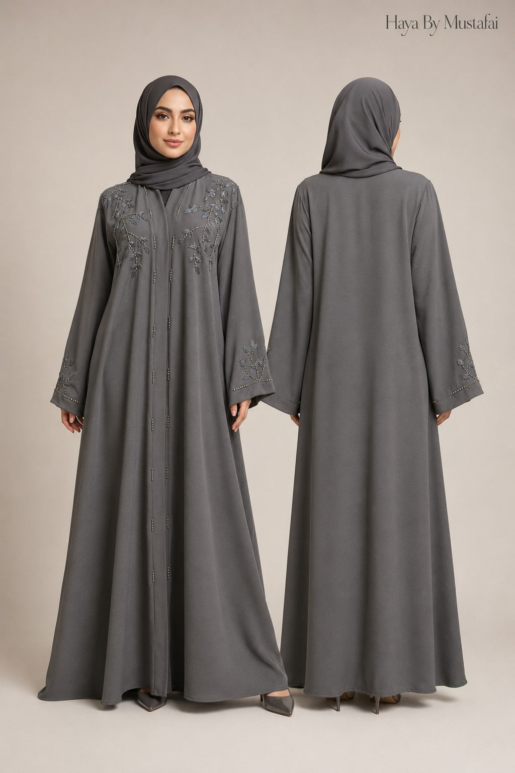 Aylin Smoky Grey Asma Abaya