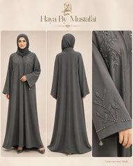 Aylin Smoky Grey Asma Abaya