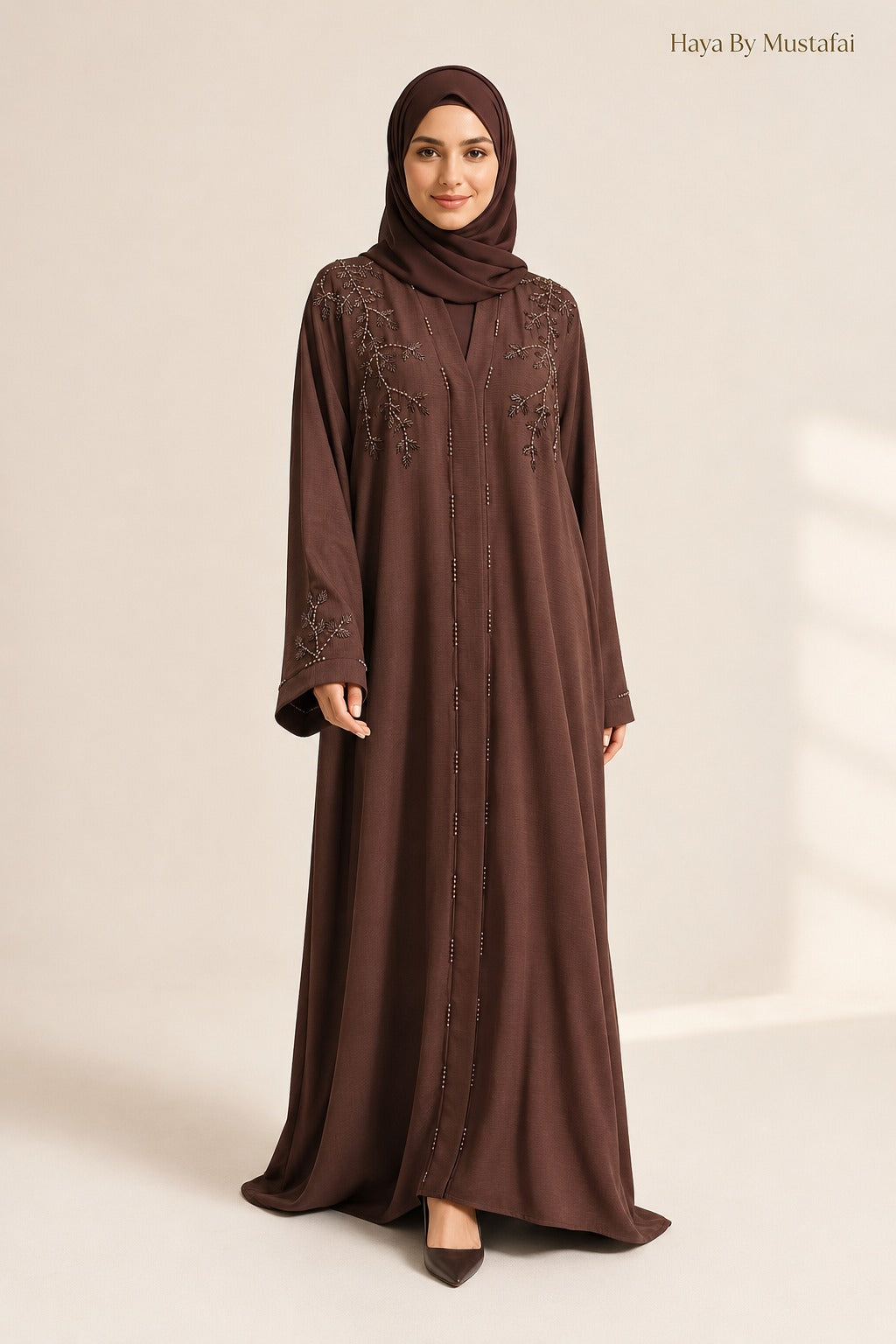 Lina Cocoa Brown Asma Abaya