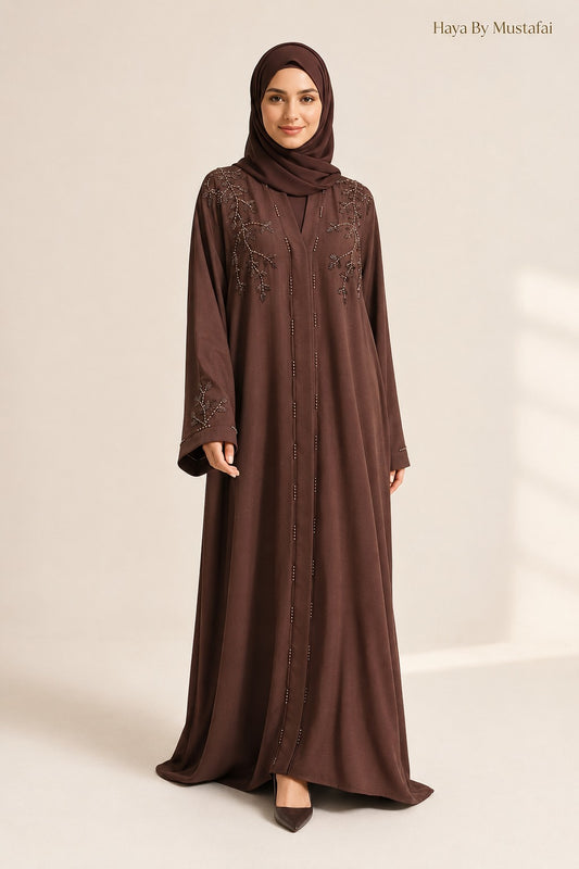 Lina Cocoa Brown Asma Abaya
