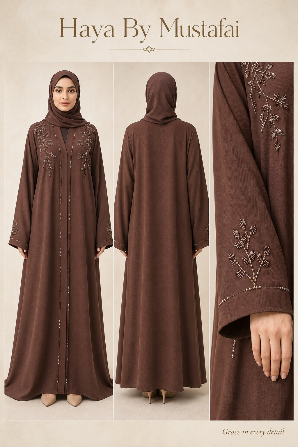 Lina Cocoa Brown Asma Abaya