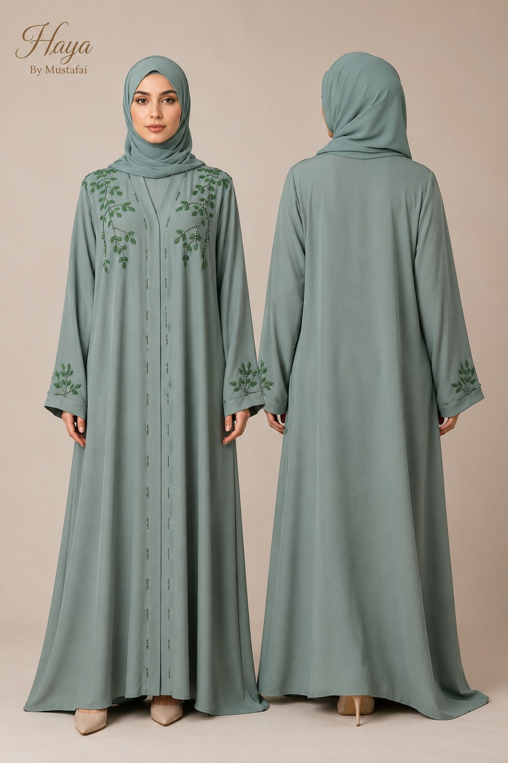 Esra Sage Green Asma Abaya