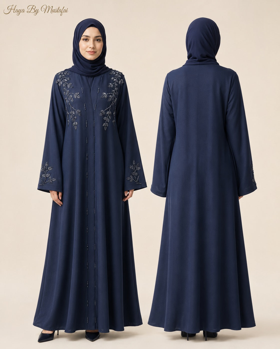 Selin Navy Asma Handwork Abaya
