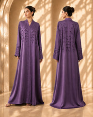 Ayesh Dubai Style Handwork Abaya – Lilac | Premium Korean Zoom Fabric