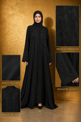 Ayesh Dubai Style Handwork Abaya – Black
