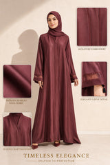 Layan Korean Nida Abaya – Maroon | Tissue Patch Sleeves