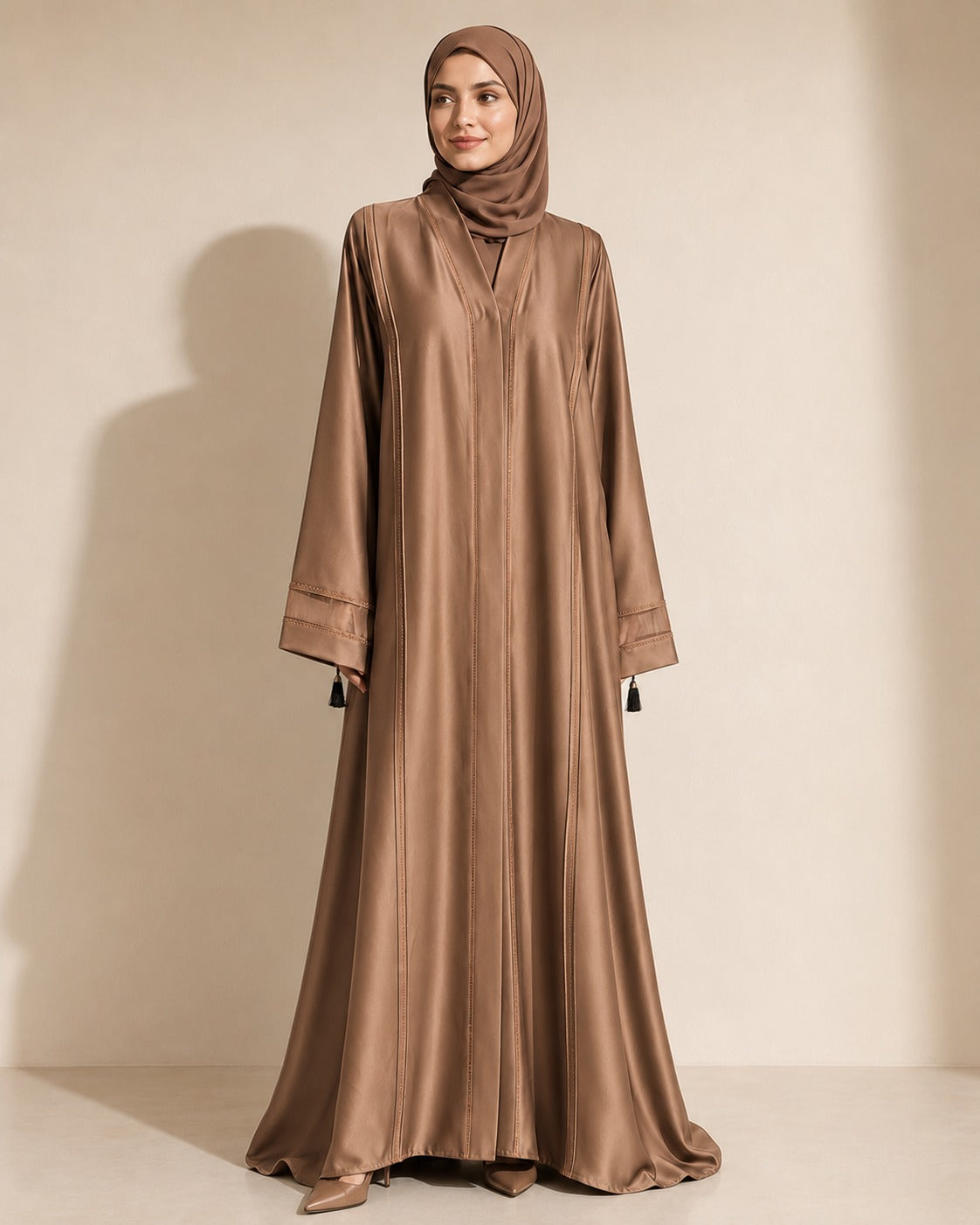 Layan Korean Nida Abaya – Mocha Brown
