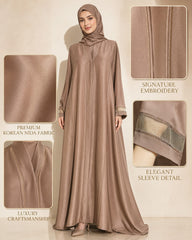 Layan Korean Nida Abaya – Mocha Brown