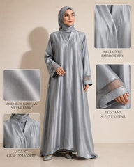 Layan Korean Nida Abaya – Pearl Grey