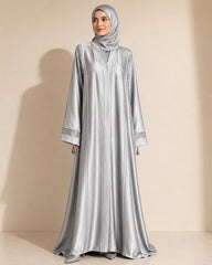 Layan Korean Nida Abaya – Pearl Grey