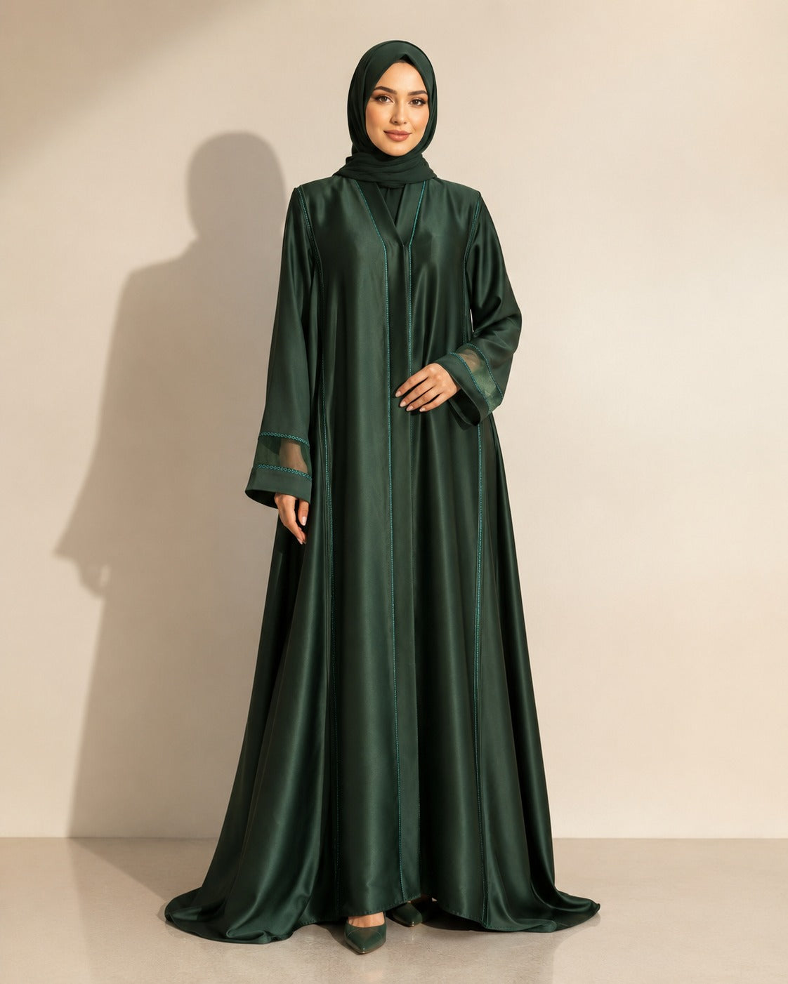 Layan Korean Nida Abaya – Emerald Green