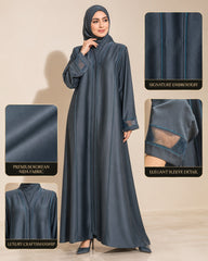 Layan Korean Nida Abaya – Slate Blue