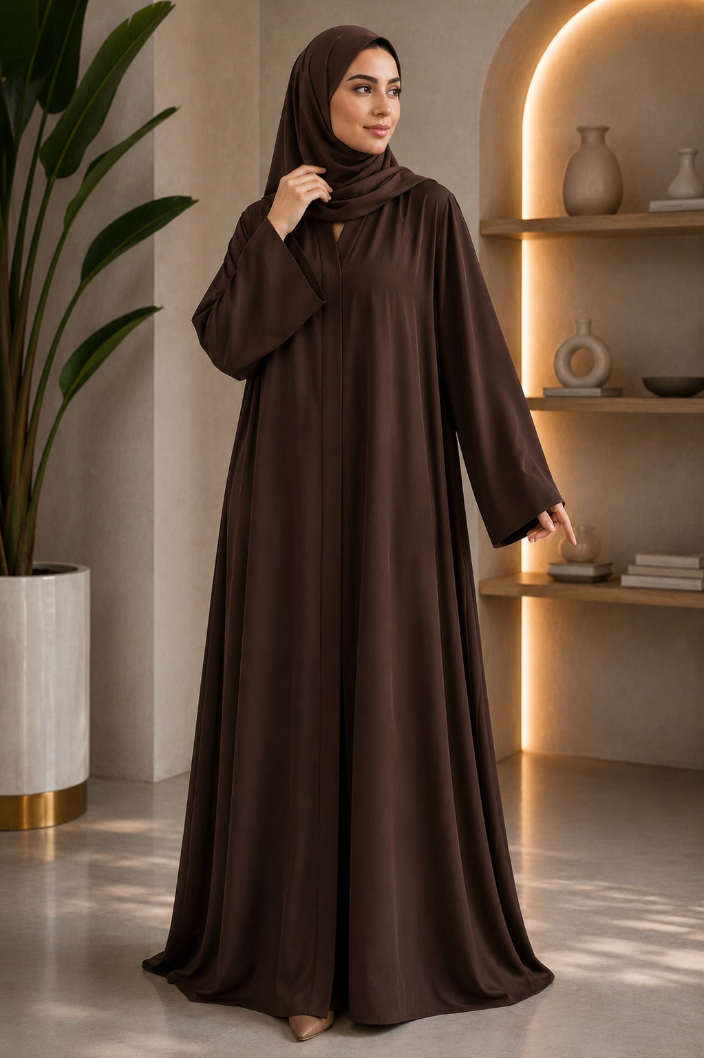 The Everyday Abaya – Classic Chocolate Brown