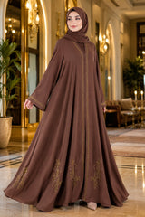 Luna Royale Abaya – Mocha Brown