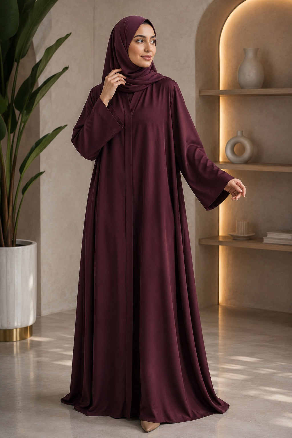 The Everyday Abaya – Rich Burgundy