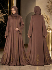 Luna Royale Abaya – Mocha Brown