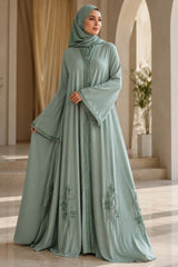 Luna Royale Abaya – Sage Green