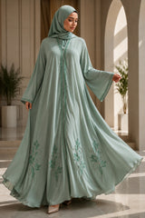 Luna Royale Abaya – Sage Green