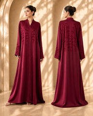 Ayesh Dubai Style Handwork Abaya – Maroon