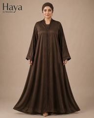 Mahra Brown Luxury Embroidered Abaya