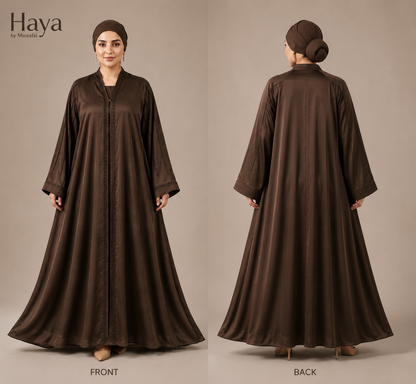 Mahra Brown Luxury Embroidered Abaya