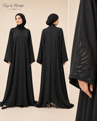 Jawhara Black Embroidered Abaya