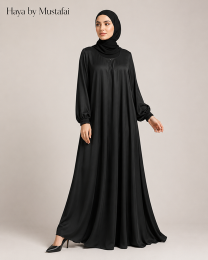 Aseel Abaya – Korean Nidah Full Flare Black Abaya