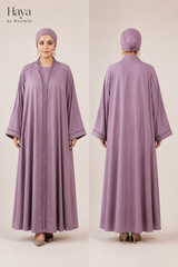 Mahra Luxury Embroidered Abaya Lilac