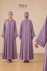 Mahra Luxury Embroidered Abaya Lilac